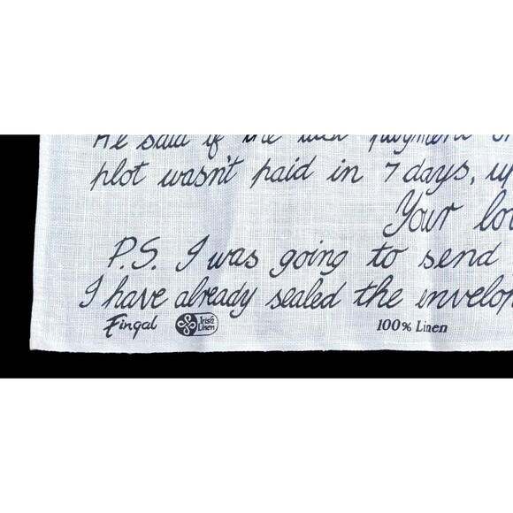 VTG Fingal Humorous MOTHERS LETTER Irish Linen Tea Towel /Wall Hanging Ireland - Picture 6 of 7